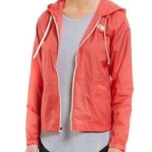 The North Face coral lightweight hooded windbreaker jacket Sz M Women